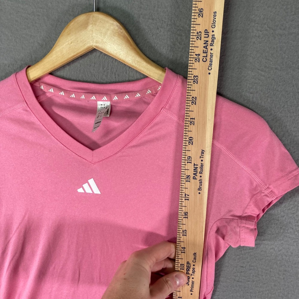 adidas Pink V-Neck Short Sleeve Tee - Picture 4 of 8